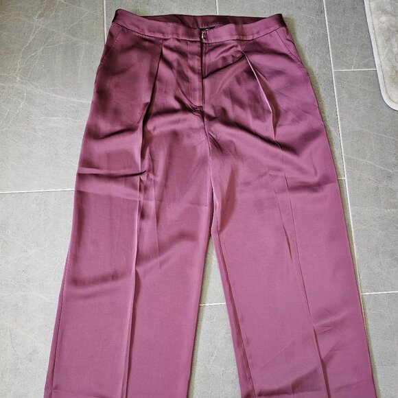 Misook Wide-Leg Trousers in Deep Plum – Size L – NWT - Picture 1 of 3